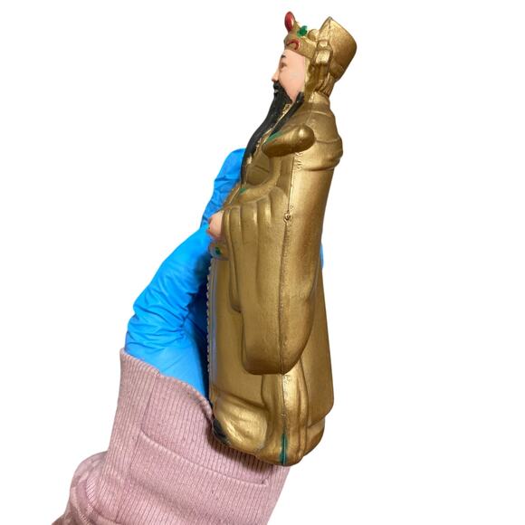 Vintage Good Fortune Fu Lu Shou Figurine Statue coin bank travel souvenir UNIQUE - Picture 11 of 13